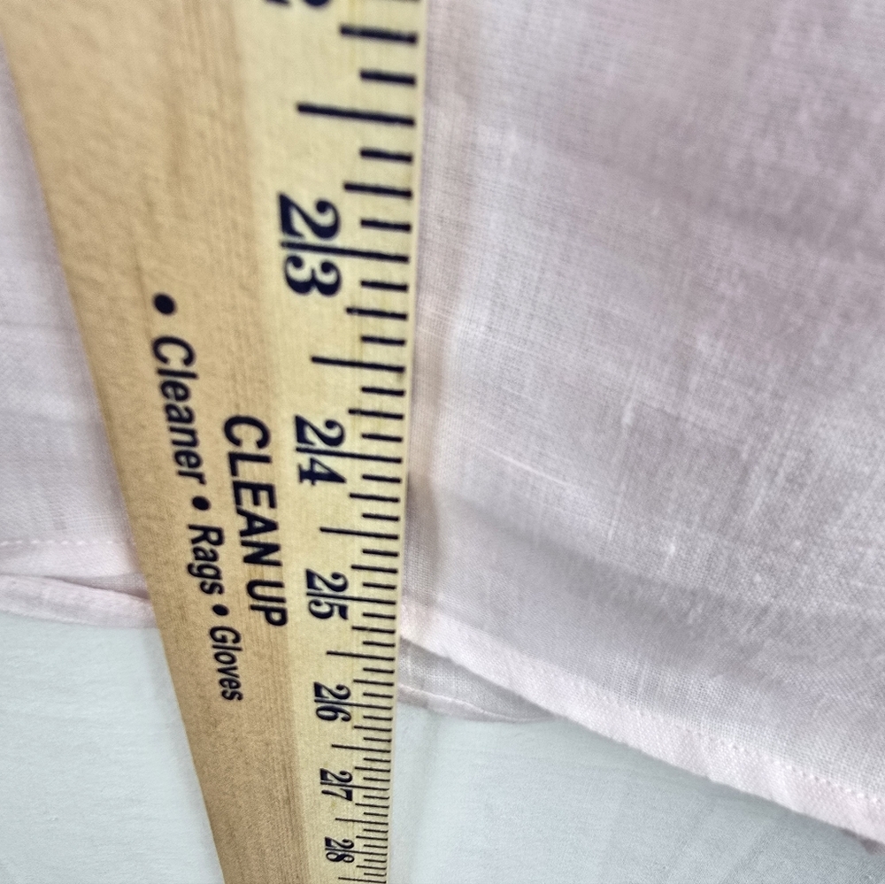 J. McLaughlin Pink Linen Long Sleeve Button Up Shirt Sz 4 - Picture 8 of 9
